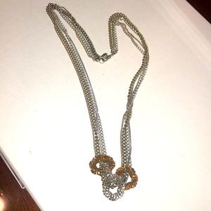 Mixed metal chain link necklace